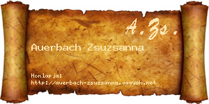 Auerbach Zsuzsanna névjegykártya
